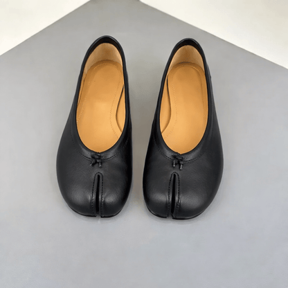 OLANE Slip-On Split-Toe Leather Mules Black35Women's Shoes