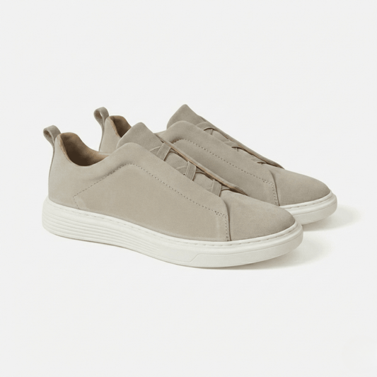 OLANE Slip - On Triple Stitch Suede Sneakers Beige38Men's Shoes