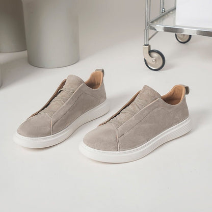 OLANE Slip - On Triple Stitch Suede Sneakers Beige44Men's Shoes