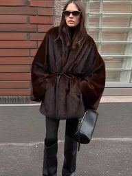 Soft Faux Fur Belted Short Jacket