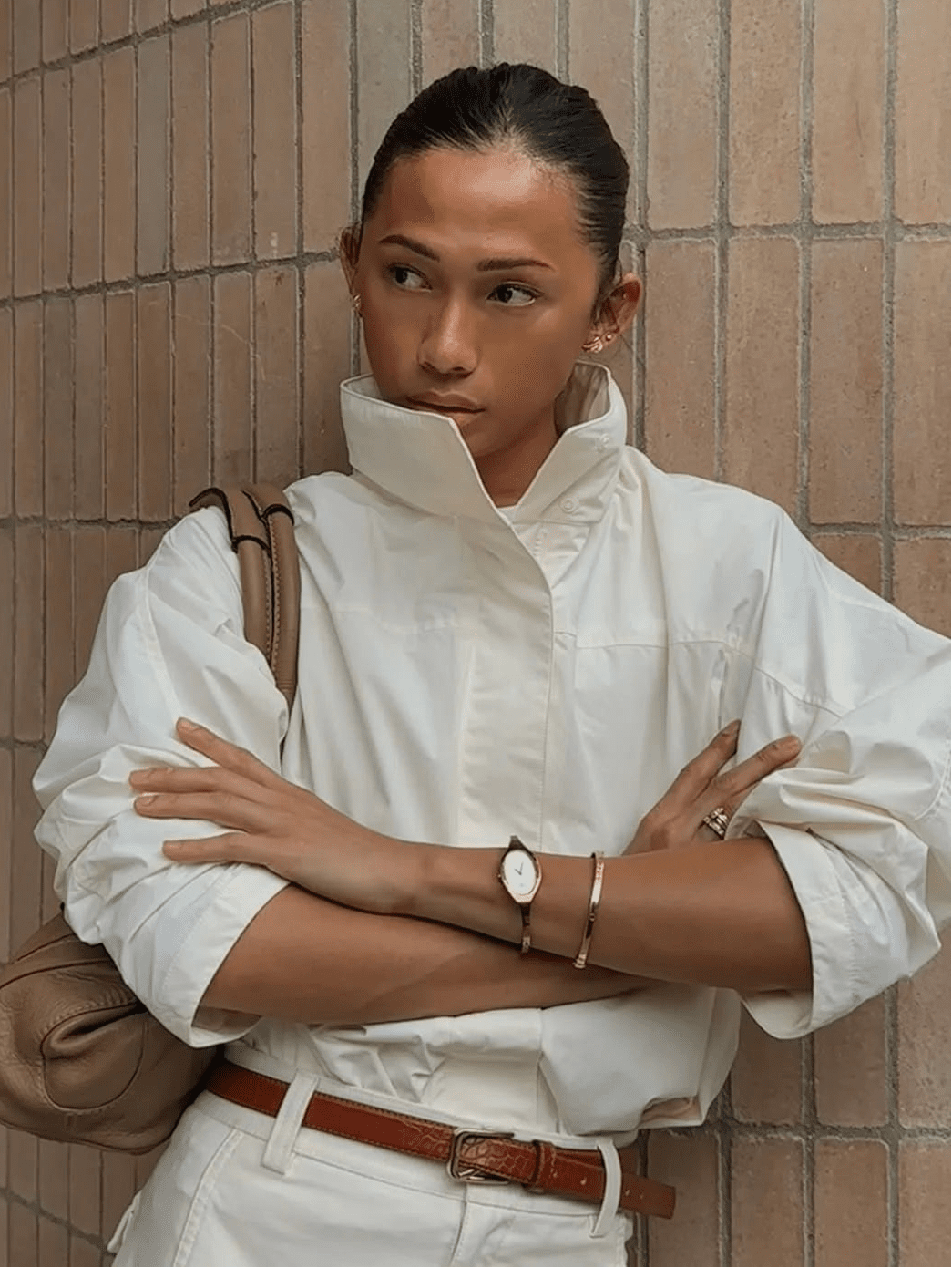 OLANE Sophia Drawstring Bomber Jacket WhiteMWomen's Coats & Jackets