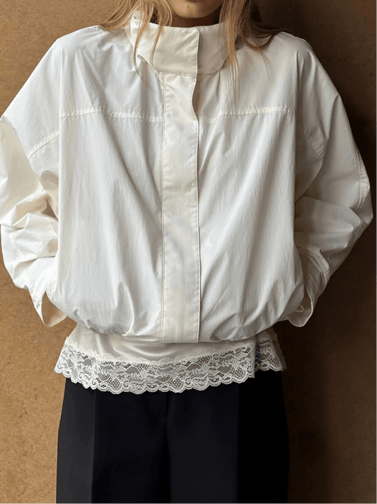 OLANE Sophia Drawstring Bomber Jacket WhiteSWomen's Coats & Jackets