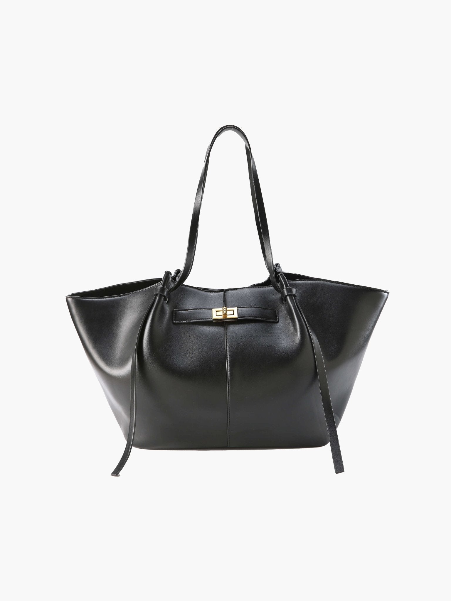 OLANE Spacious Vegan Leather Shopper Bag BlackRegularBag