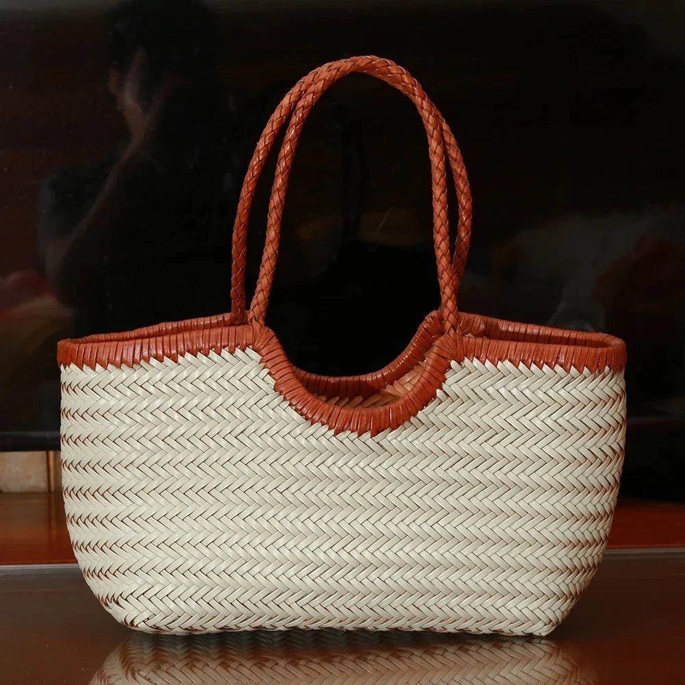 OLANE Spacious Woven Tote Bag GreenSWomen's Handbags