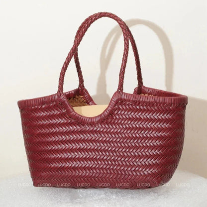 OLANE Spacious Woven Tote Bag GreenSWomen's Handbags