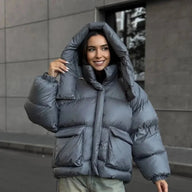 Stand Collar Hooded Puffer Jacket