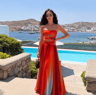Strapless Front-Knot Maxi Dress