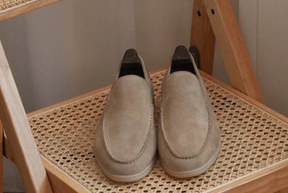 OLANE Stylish Modern Slip-On Suede Loafers Brown43Men's Shoes