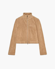 Ahiwa Suede Stand Collar Zipper Jacket