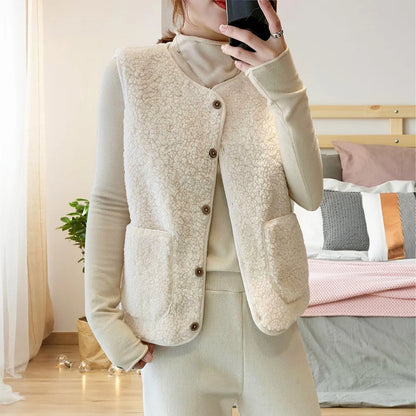 OLANE Teddy Fleece Vest CremeSWomen's Coats & Jackets
