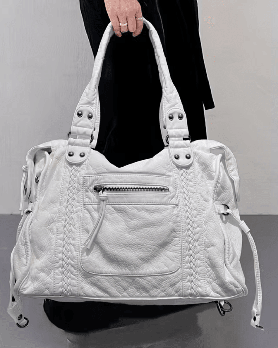 OLANE Vegan Leather Shoulder Bag WhiteBag