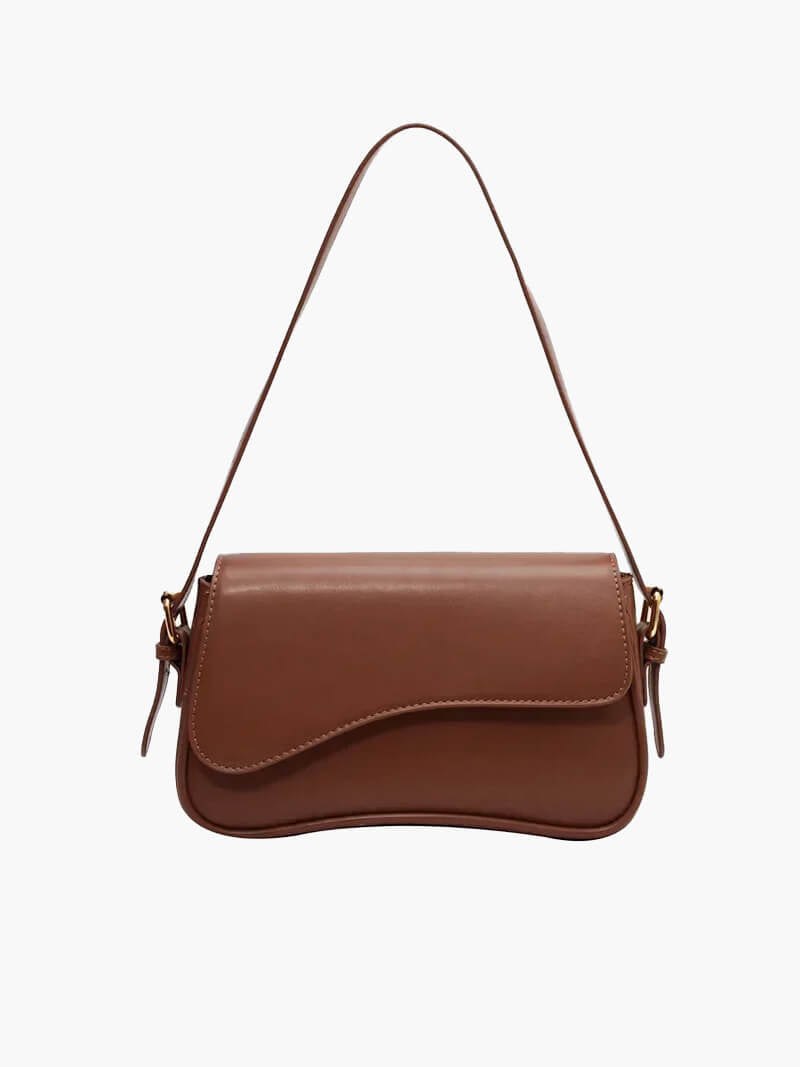 OLANE Vegan Leather Shoulder Saddle Bag BrownRegularBag