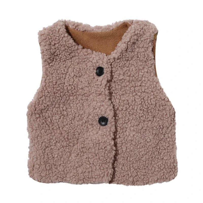 OLANE Velvet Baby Vest Light Brown90 (1-2 Years)Kids' Coats & Jackets