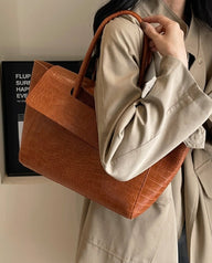 Vintage Embossed Leather Tote