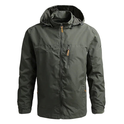 OLANE Waterproof Hooded Tactical Jacket Army GreenMMen's Coats & Jackets