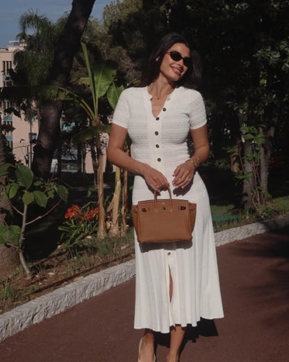 OLANE Wren Ribbed Knit Midi Dress WhiteXSWomen's Dresses