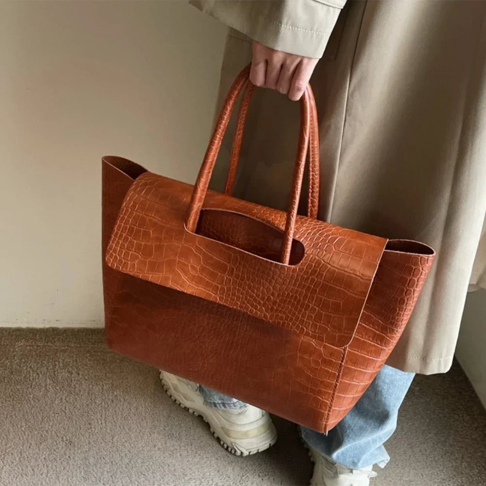Vintage Embossed Leather Tote