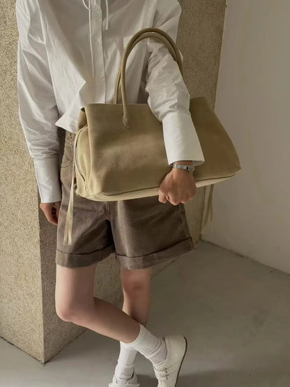 Multi-Compartment Shoulder Tote Bag