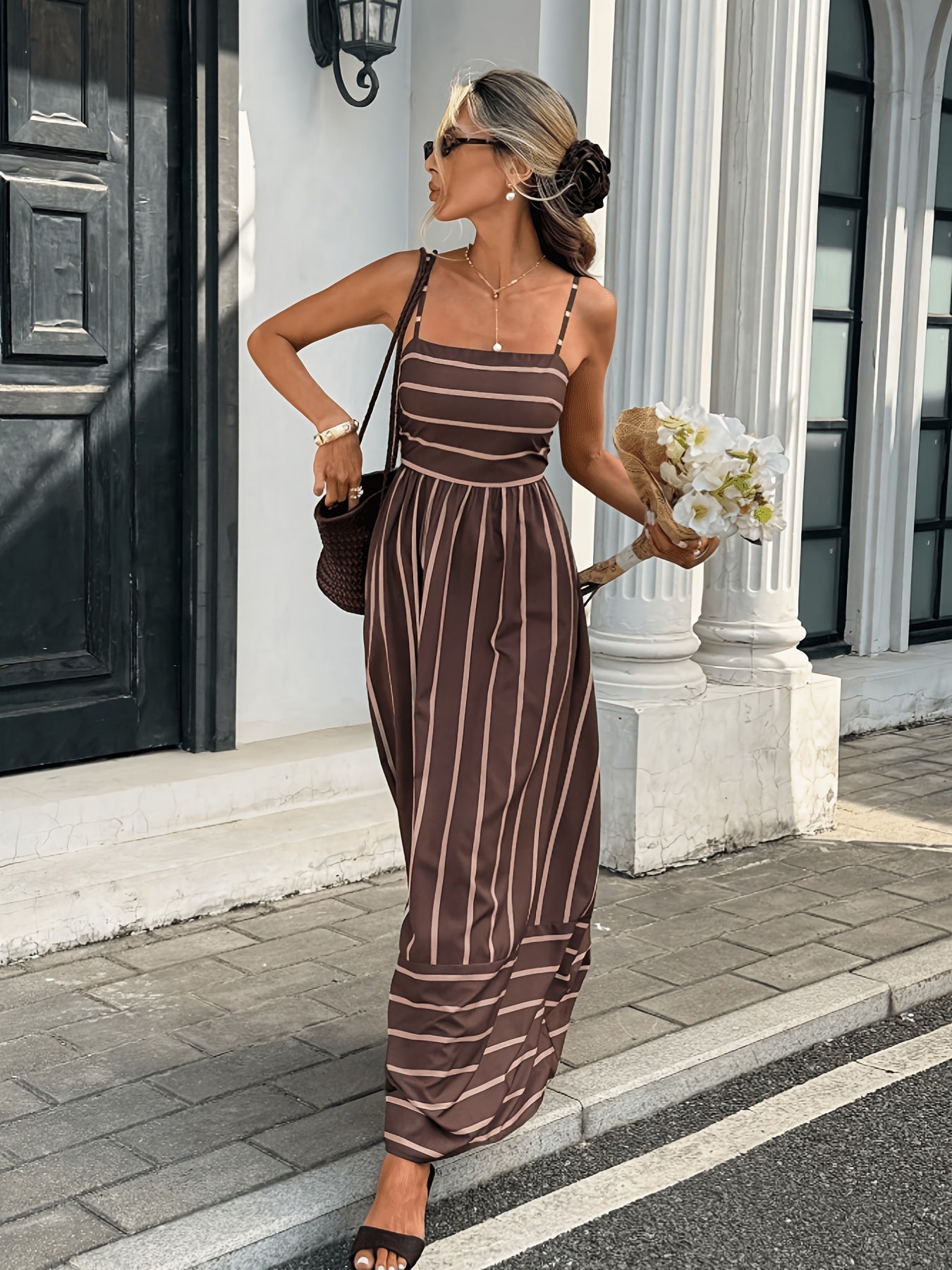 Striped Linen Slip Dress
