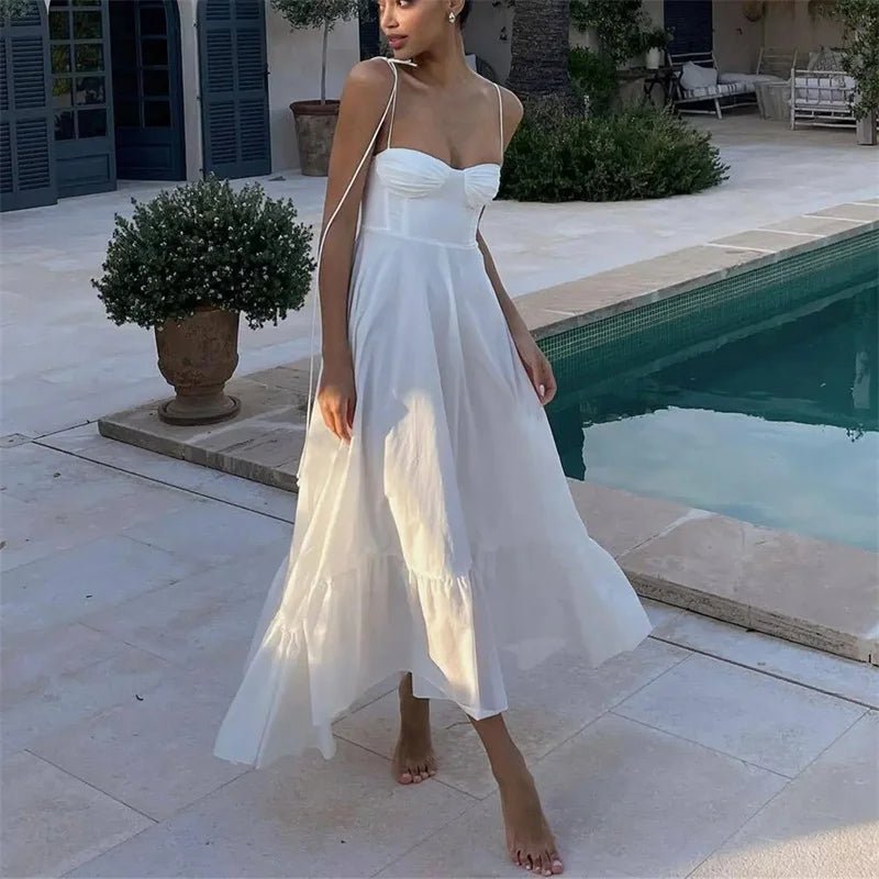 Flowing High-Waisted Tiered Midi Dress
