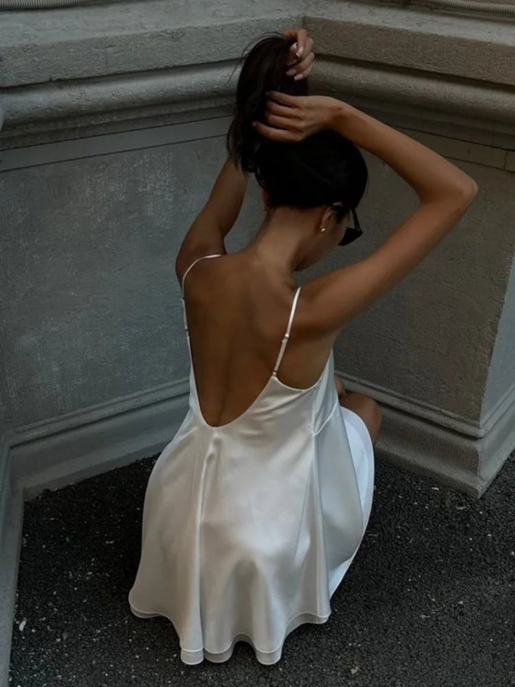 Sleeveless Satin Mini Cami Dress