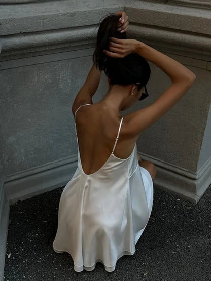 Sleeveless Satin Mini Cami Dress