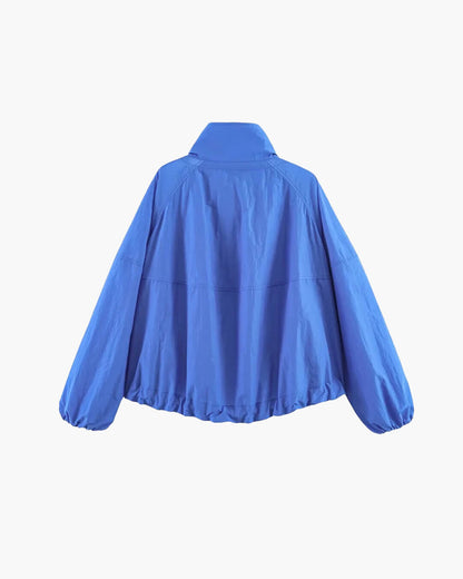 Stand Collar Zip-Up Windbreaker Jacket
