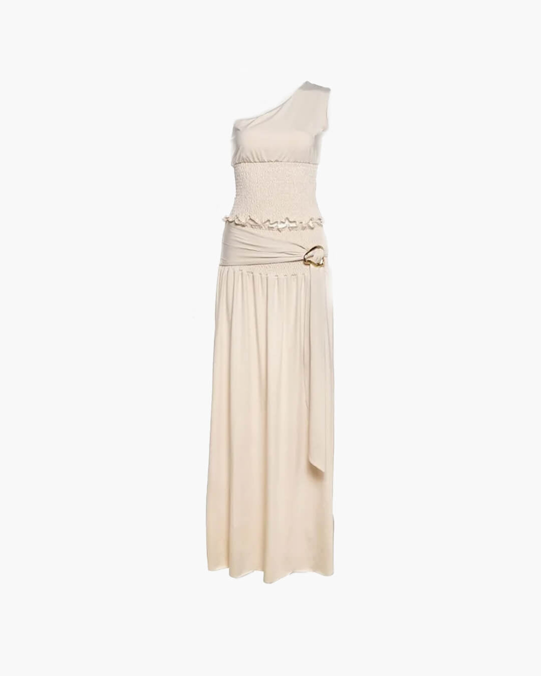 Asymmetric One-Shoulder Belted Maxi Skirt Set