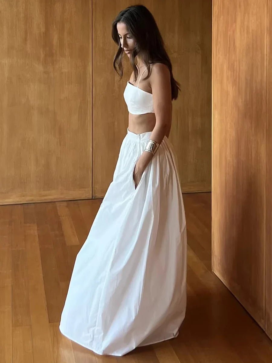 Strappy Crop Top Two-Piece Set
