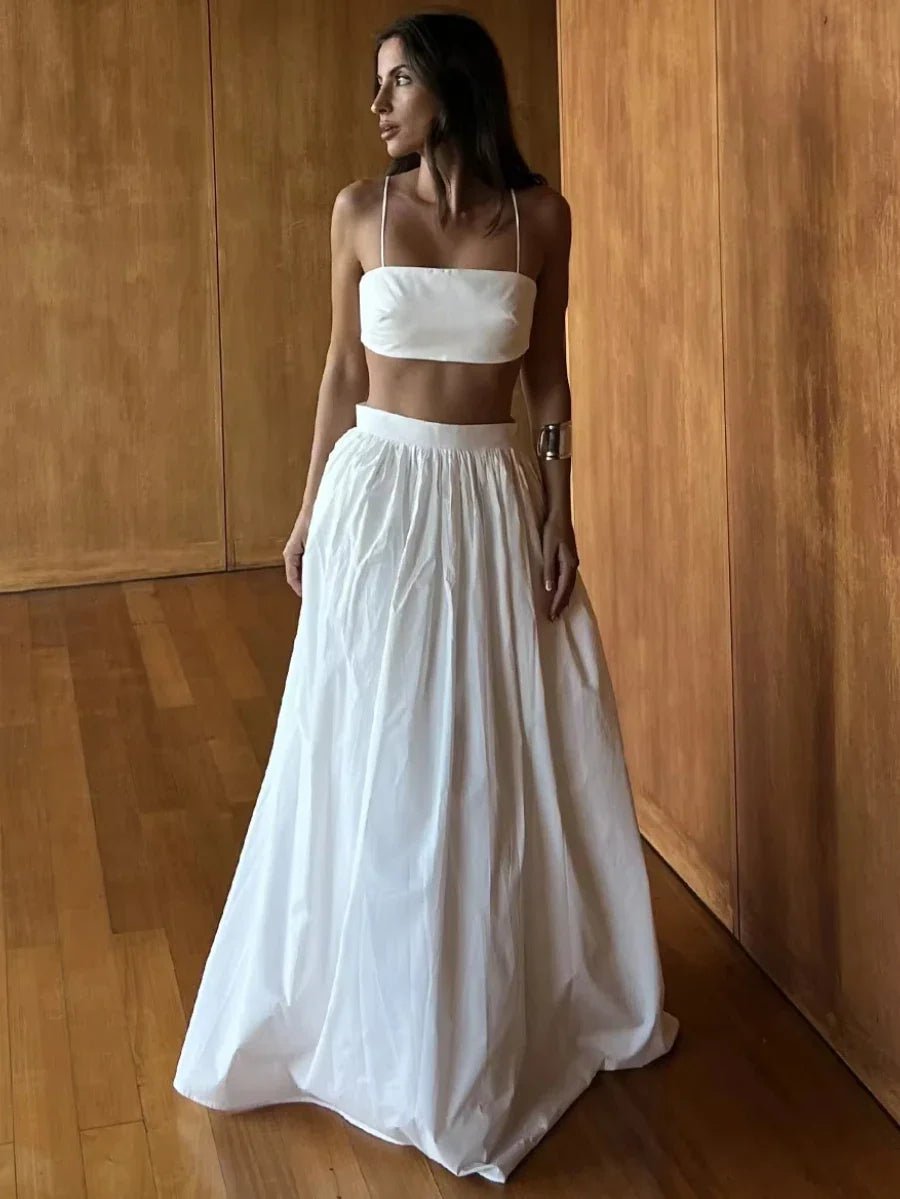 Strappy Crop Top Two-Piece Set