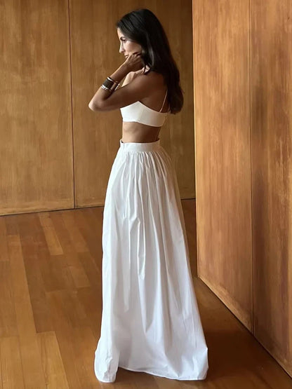 Strappy Crop Top Two-Piece Set