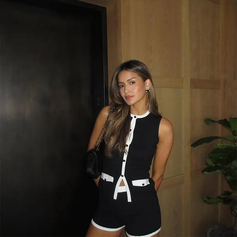 Soft Knitted Top & Shorts Set
