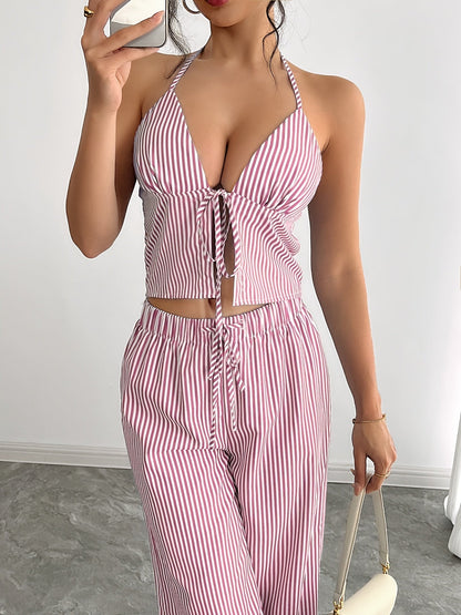 Emilia Striped Halter Top Set