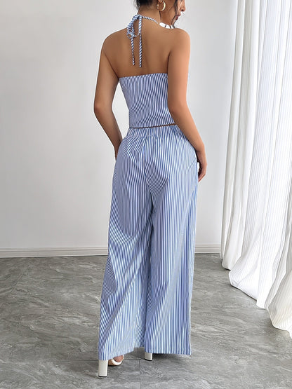 Emilia Striped Halter Top Set